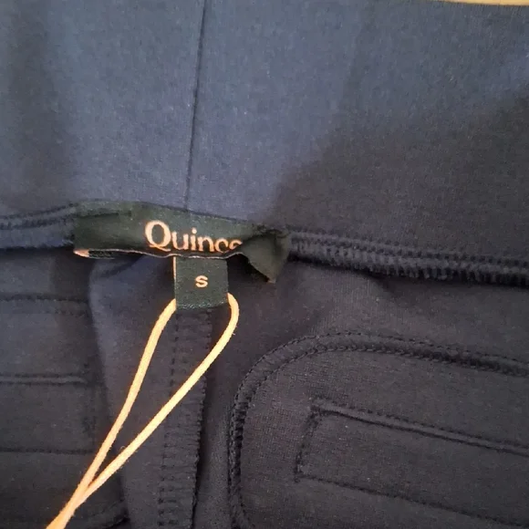 Quince Ultra-Stretch Ponte Wide Leg Pants Navy S NWT - Picture 3 of 4
